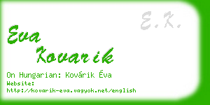 eva kovarik business card